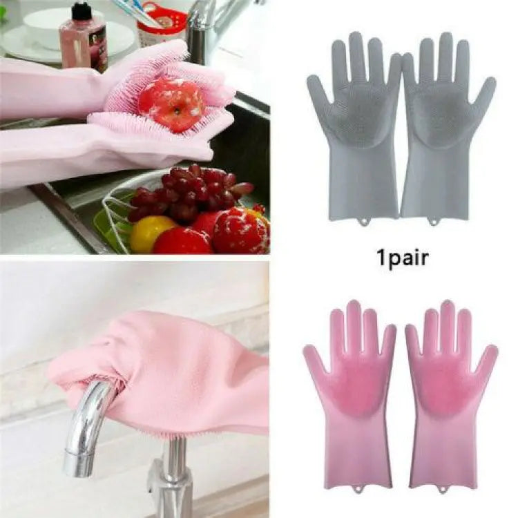 Magic Reusable Silicone Gloves with Wash